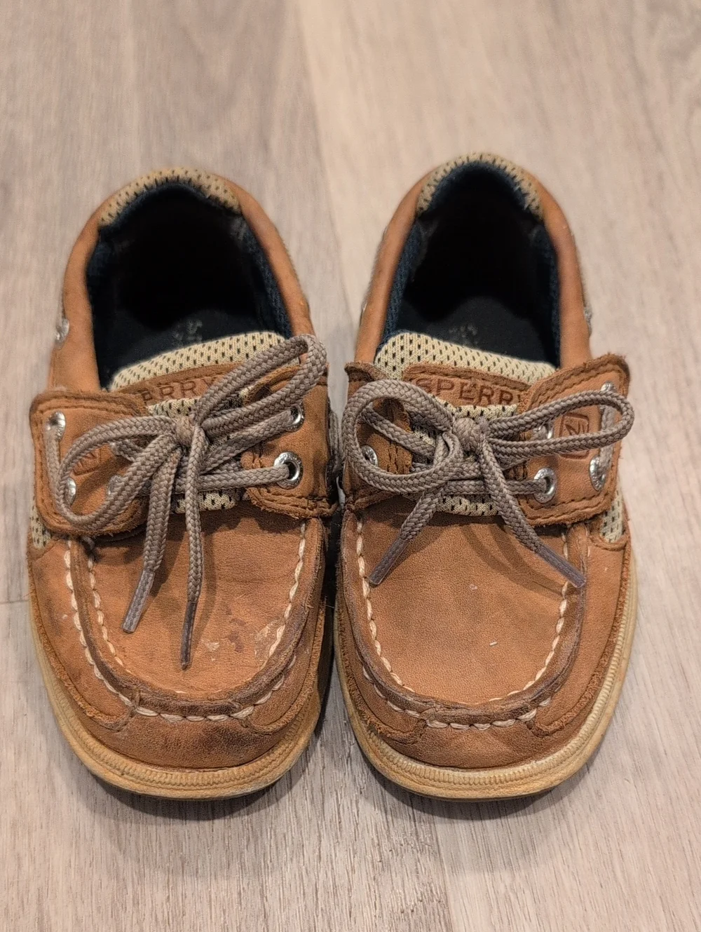 Sperry Kids Tan Brown Moccasin Boat Shoes